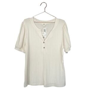 Perch by Blu Pepper ivory puff sleeve top size 1XL new with tag